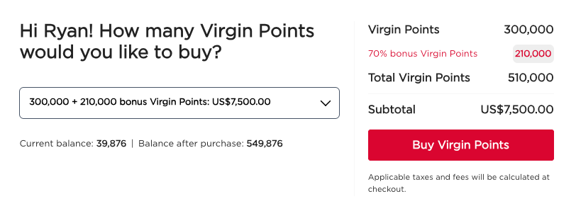 Buy Virgin Atlantic 70 bonus December 2025