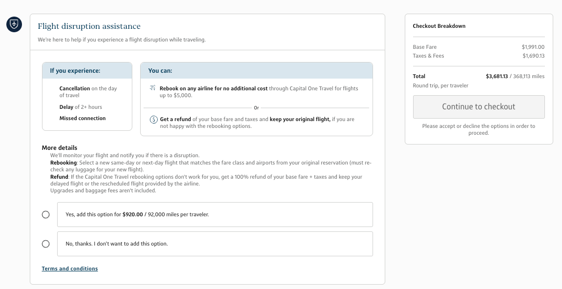 Capital One flight disruption insurance Capital One flight disruption insurance
