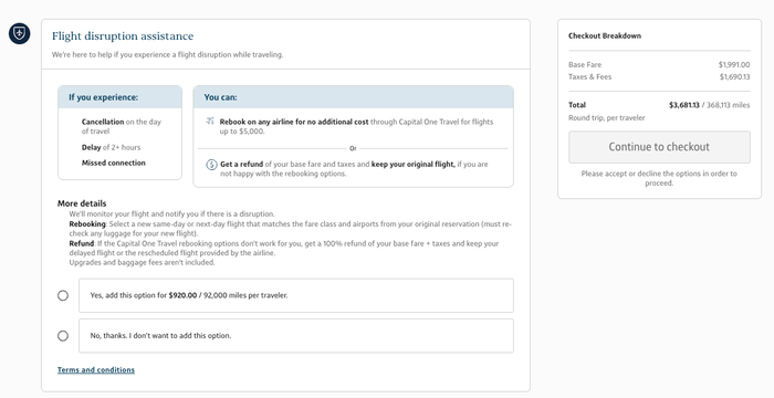Capital One flight disruption insurance Capital One flight disruption insurance