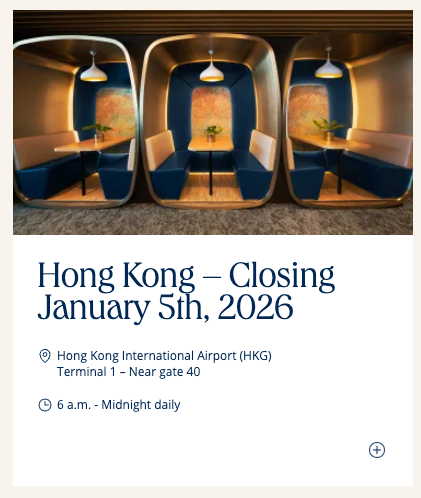 Chase Sapphire Lounge HKG closing message