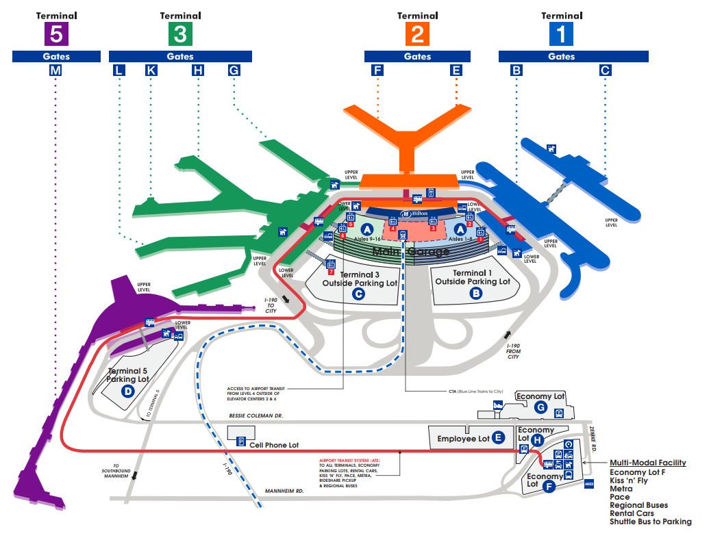 Chicago OHare International Airport Map
