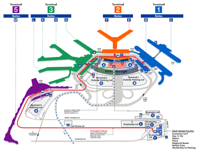 Chicago O’Hare International Airport Chicago OHare International Airport Map