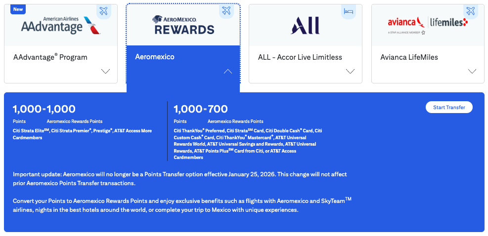 Citi transfer message Aeromexico ending Citi transfer message Aeromexico ending