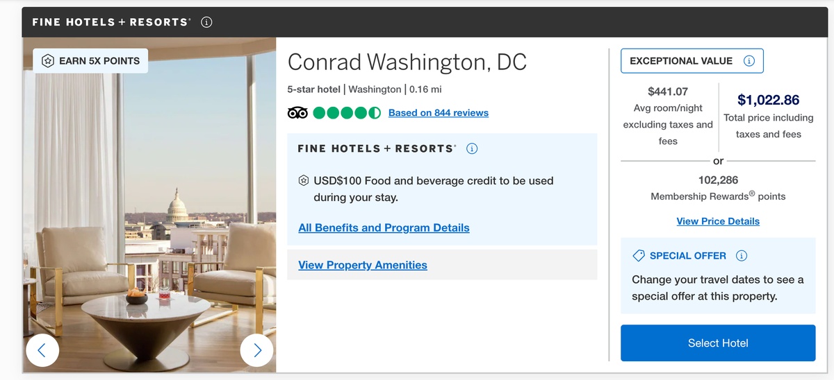 Conrad Washington DC Amex FHR