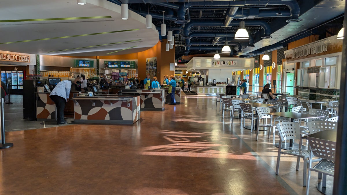 Disneys All Star Sports Resort End Zone food court seats