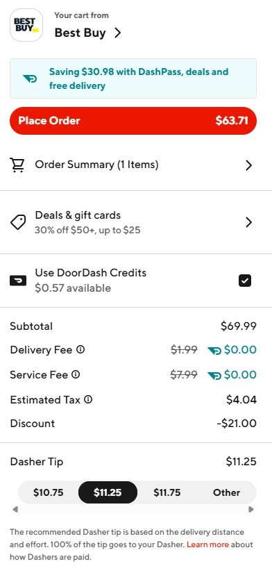 DoorDash bestbuy