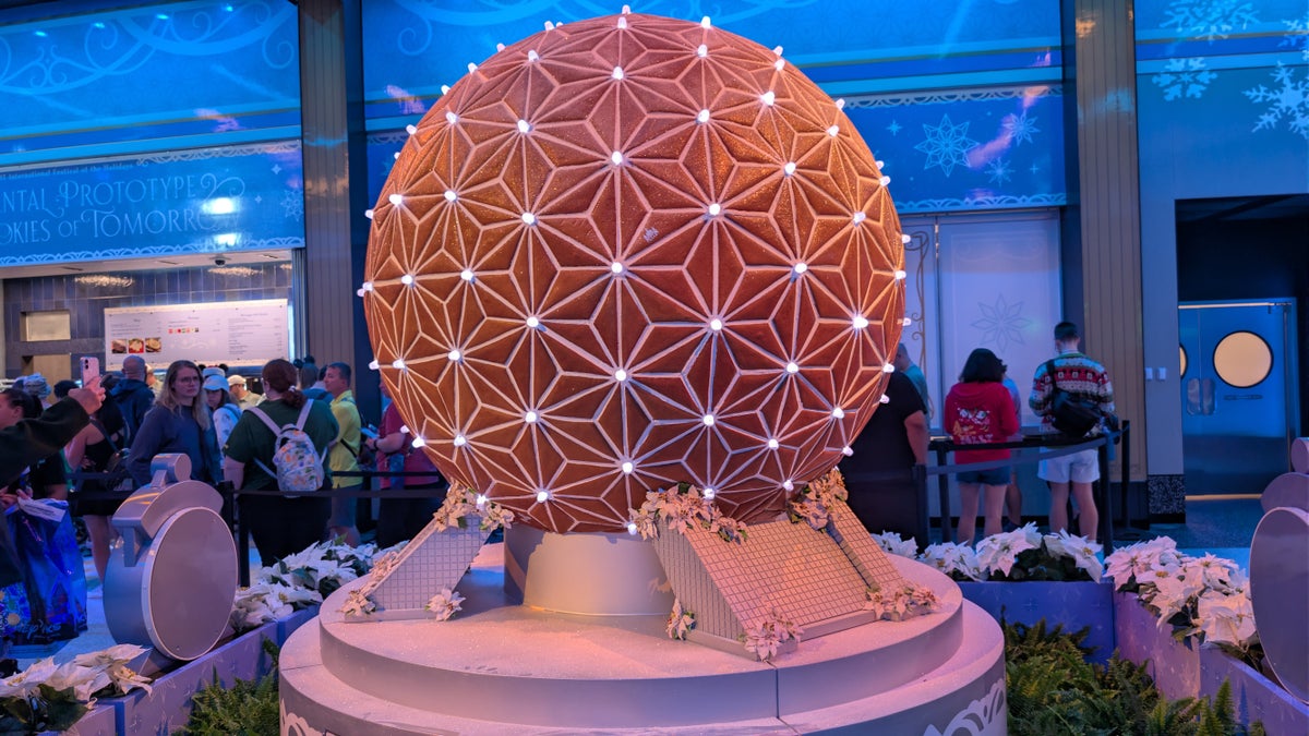EPCOT International Festival of the Holidays Spaceship Earth gingerbread EPCOT International Festival of the Holidays Spaceship Earth gingerbread