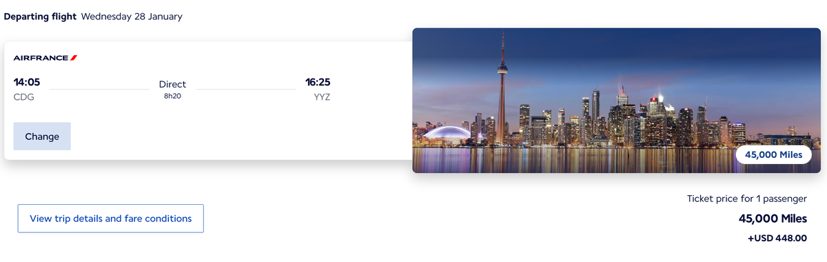 Flying Blue CDG YYZ Promo Rewards