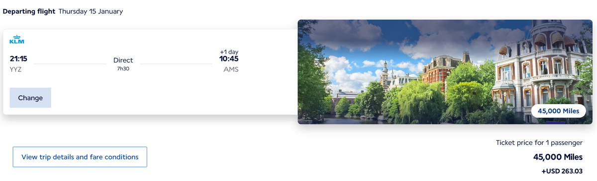 Flying Blue YYZ AMS KLM business class