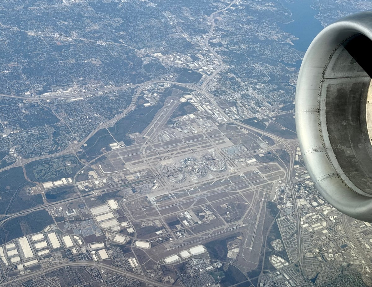 Flying over Dallas Fort Worth DFW Airport