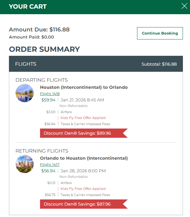 Frontier Kids Fly Free to Orlando