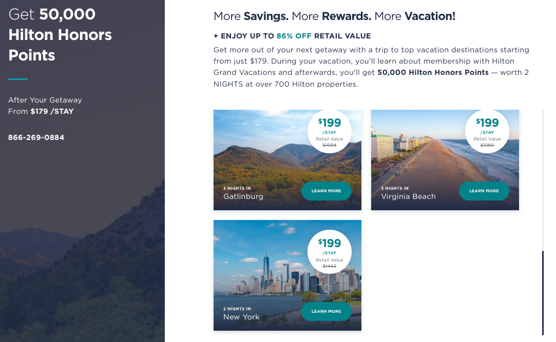 Hilton timeshare promo 50k December 2025
