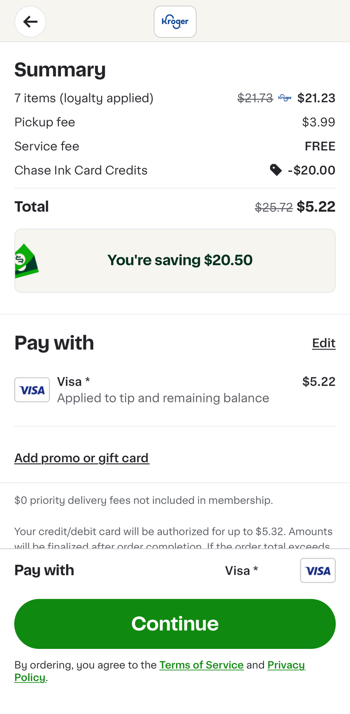 Instacart DoorDash snacks checkout Instacart DoorDash snacks checkout