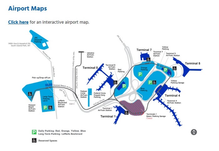 JFK Airport Map JFK Airport Map
