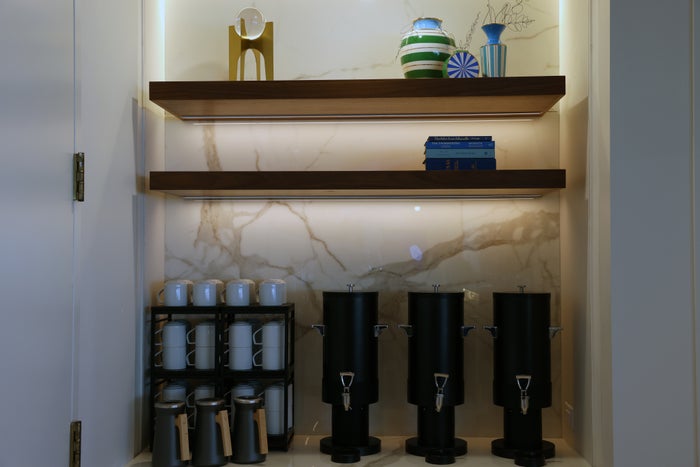 JetBlue JFK BlueHouse lounge first floor coffee station