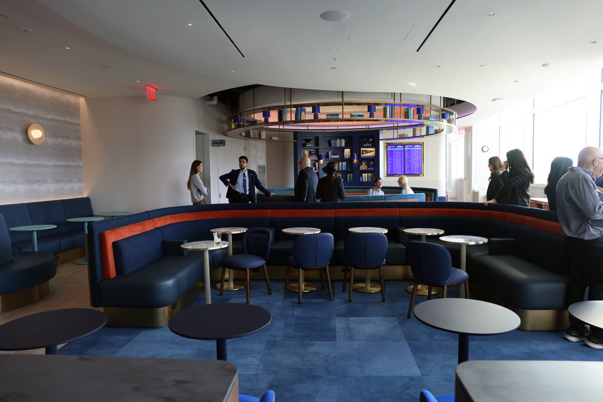 JetBlue JFK lounge BlueHouse second floor main seating.