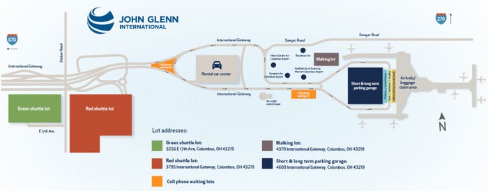 John Glenn Columbus International Airport Map John Glenn Columbus International Airport Map