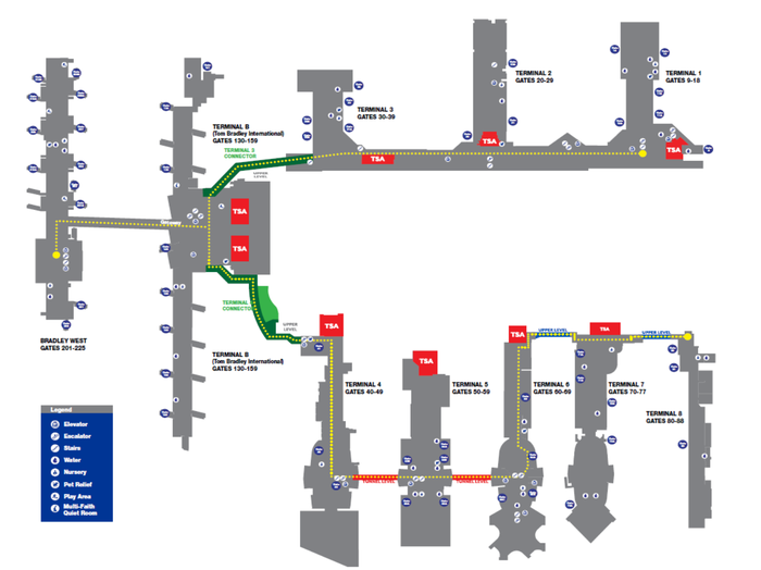 Los Angeles International Airport Inter-Terminal Connections LAX Interterminal Walkways