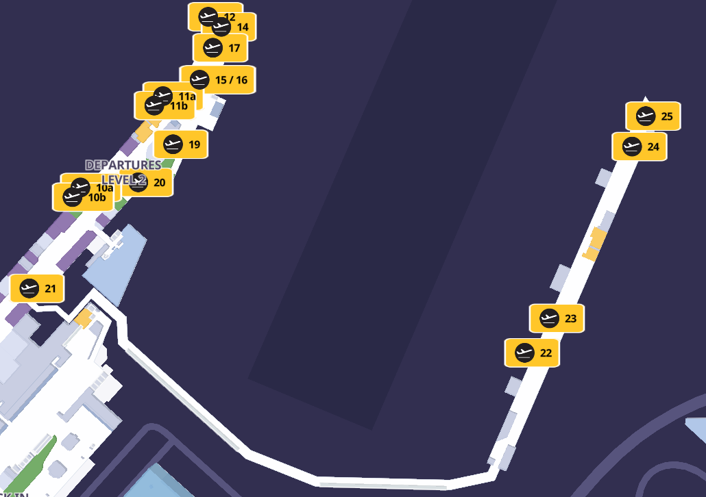 London Heathrow Airport Terminal 4 gates 22 to 25