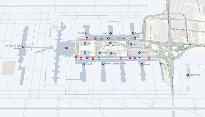 Los Angeles International Airport Map Los Angeles International Airport Map