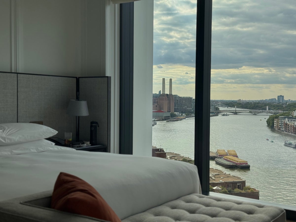 Park Hyatt London River Thames bedroom view of Battersea power stations