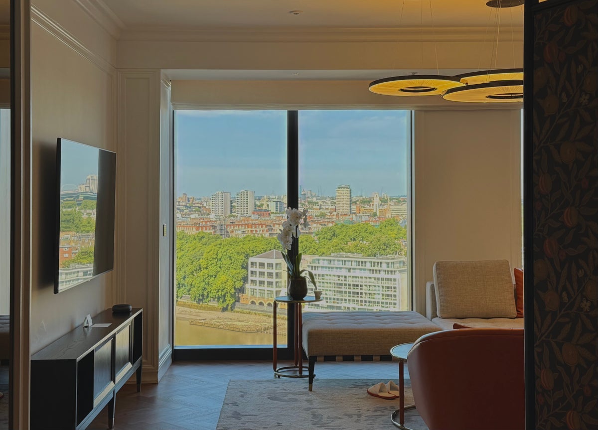 Park Hyatt London River Thames view on entering room