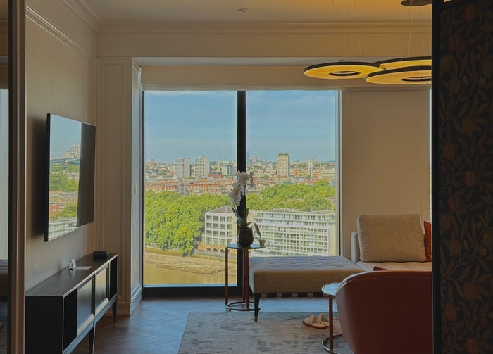 Park Hyatt London River Thames view on entering room