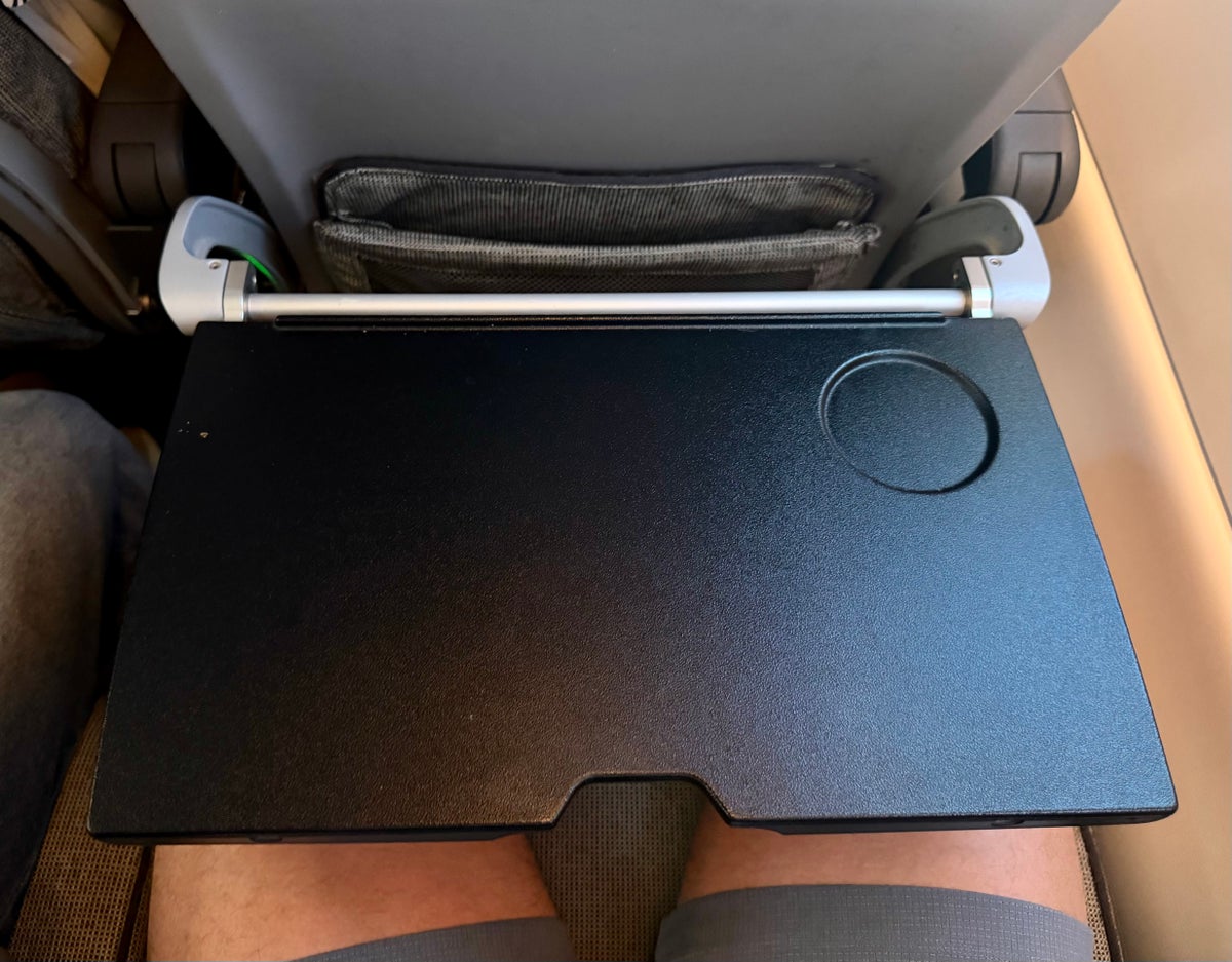 Qantas Airbus A220 economy tray table