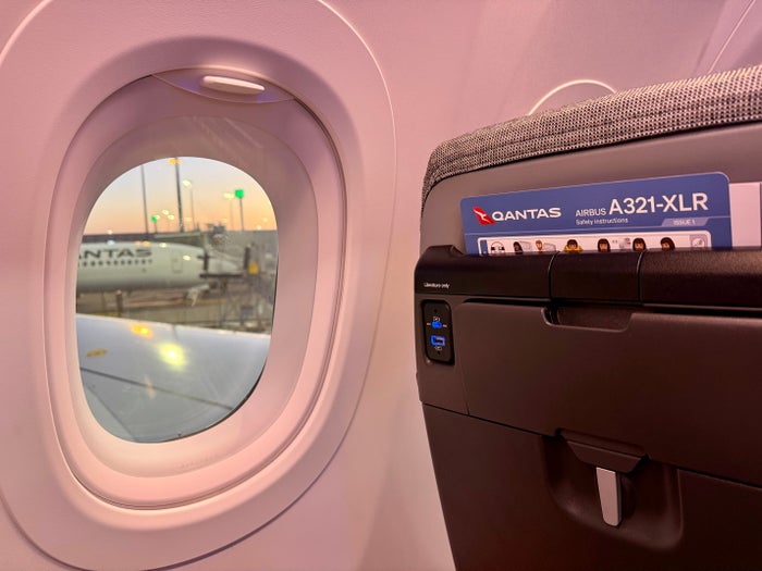 Qantas Airbus A321XLR economy window seat
