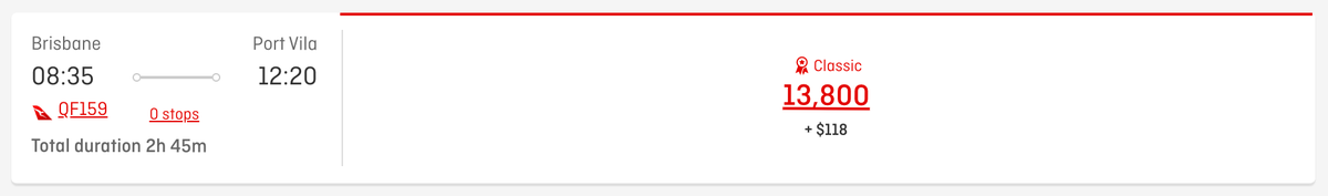 Qantas redemption BNE VLI Qantas redemption BNE VLI