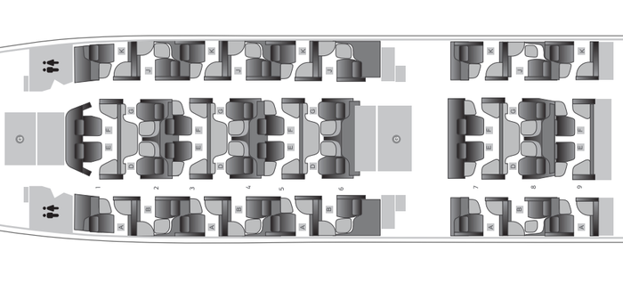Qatar Airways A350 900 Qsuite seat map Qatar Airways A350 900 Qsuite seat map