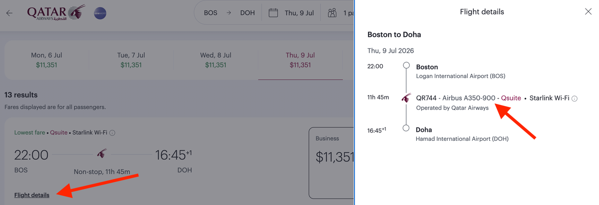 Qatar Airways flight details plane type Qatar Airways flight details plane type