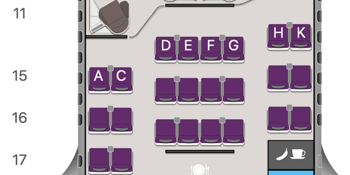 Qatar Airways seat map B777 300ER premium economy
