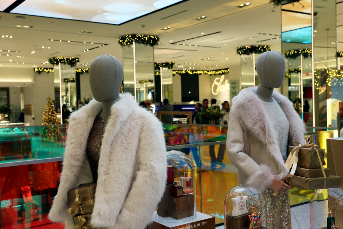 Saks Fifth Avenue NYC shopping furry coats