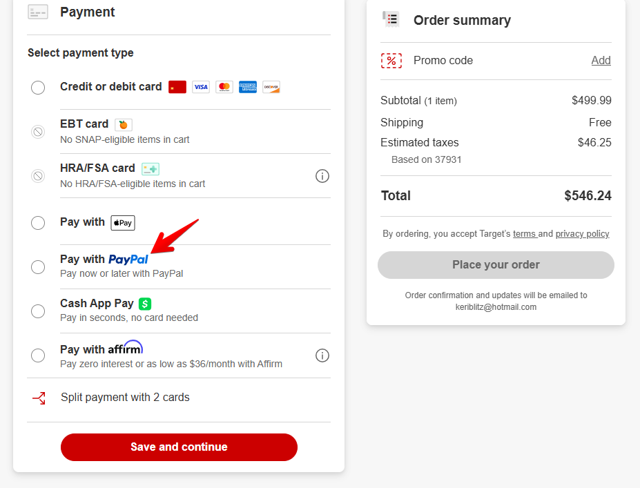 Target Pay with PayPal