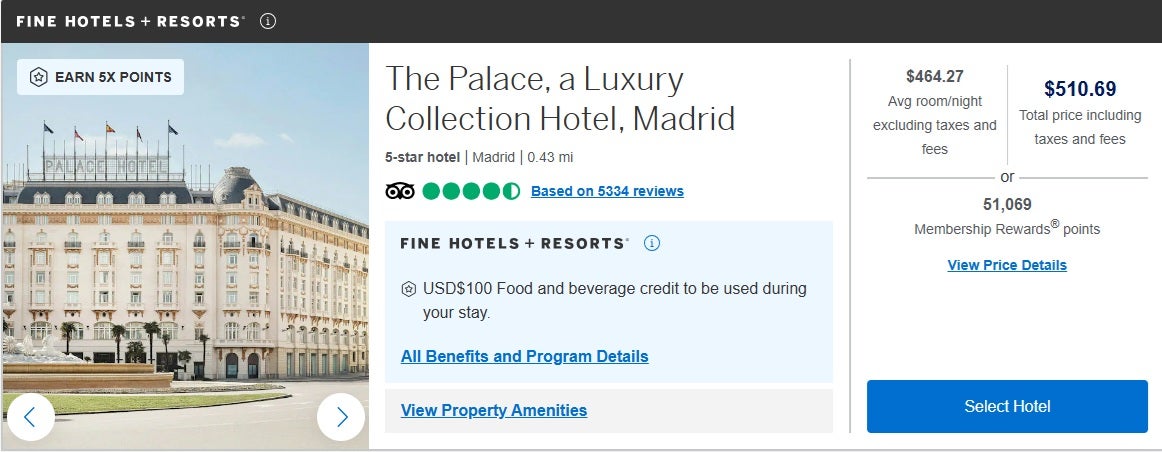 The Palace Madrid FHR