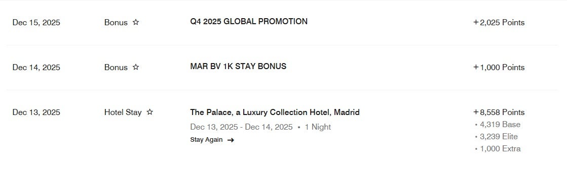 The Palace Madrid Marriott Bonvoy Points