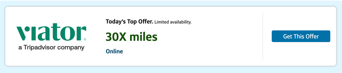 Viator Capital One 30x offer May 2026