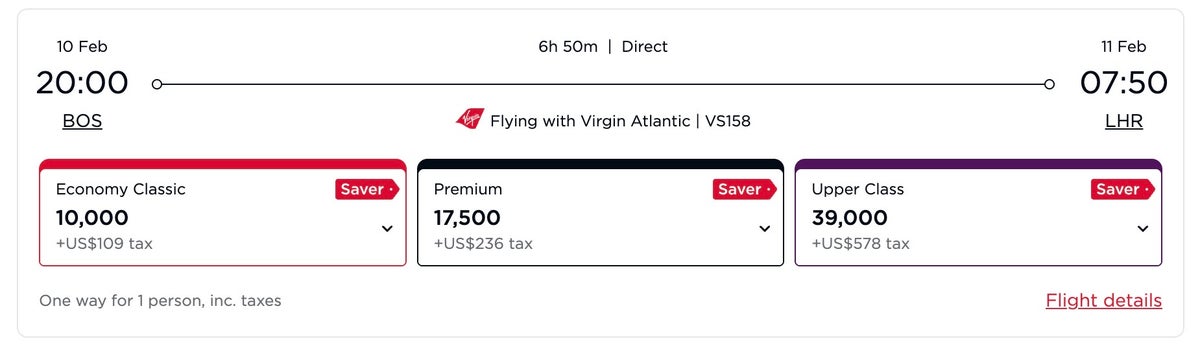 Virgin Atlantic BOS LHR Virgin Atlantic BOS LHR