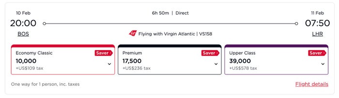 Virgin Atlantic BOS LHR