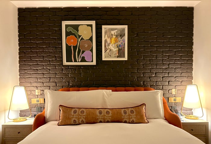 Virgin Hotels London Shoreditch bedroom wall Virgin Hotels London Shoreditch bedroom wall