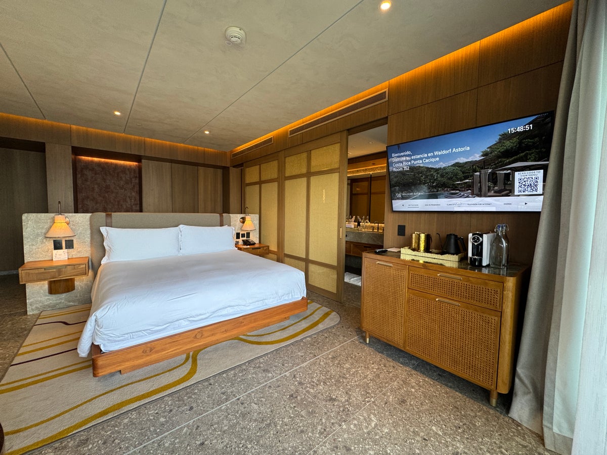 Waldorf Astoria Costa Rica King Suite king bed and tv