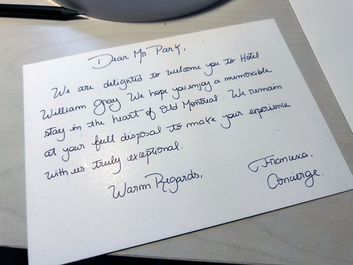 William Gray Montreal welcome letter