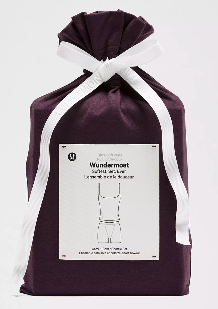 lululemon cami boxer set bag