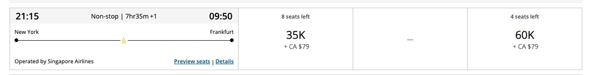 Aeroplan JFK FRA 60k