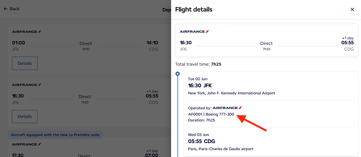 Air France aircraft type details Air France aircraft type details