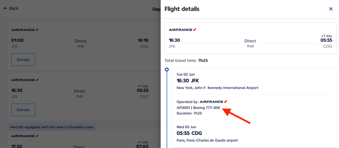 Air France aircraft type details Air France aircraft type details