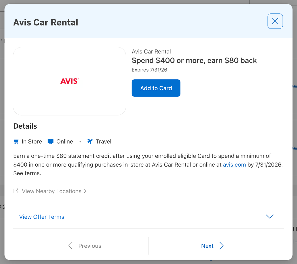 Amex Offer Avis May 2026 Amex Offer Avis May 2026