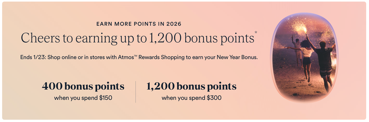 Atmos Rewards shopping bonus January 2026