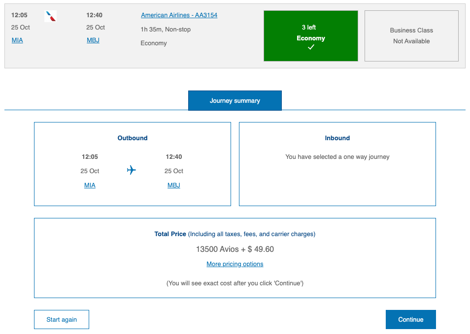 BA redemption AA flight MIA MBJ BA redemption AA flight MIA MBJ